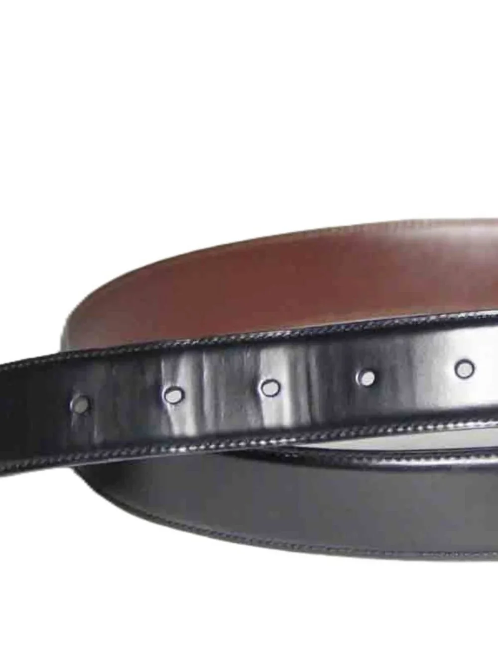 COACH Men’s Black Leather Belt Size 34 / 85 cm Silver-Tone Buckle 5953